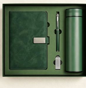 Coffrets cadeaux en cuir PU avec bouteille, personnalisables, luxueux, carnet de notes A5, boîte cadeau avec stylo et clé USB - Product Image 4