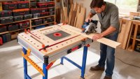 Banc de travail pliant multifonctionnel pour le travail du bois, table de fraisage, table de scie, table d'assemblage MFT