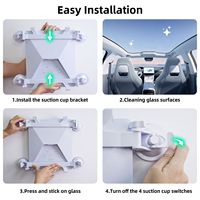 Support de signal satellite stable de nouvelle conception, fixation par ventouse pour Starlink Mini 360 °   Support de fenêtre et de toit en aluminium