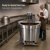 Marmite de cuisson industrielle en acier inoxydable avec agitateur automatique, pour sauces et confitures, compatible gaz et électrique, idéale pour les usines alimentaires - Offre Spéciale