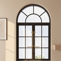 Ventanas Francesas Horizontales de Aleación de Aluminio de Alta Calidad, Estilo Retro, Insonorizadas, con Doble Vidrio Templado, para Exteriores y Baños