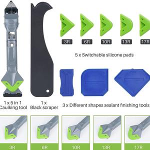 Kit d'outils de calfeutrage en silicone de qualité industrielle 4 pièces, grattoir d'angle pour colle à verre et dissolvant de mastic avec outil de déjointoiement, garantie 1 an - Product Image 2