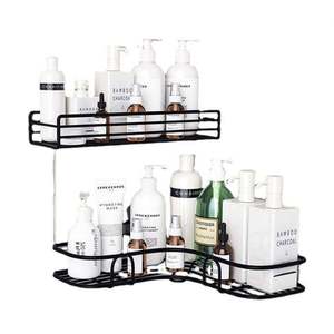 Newset Punch-free Strong Adhesive Plastic Modern Toilet Triangle Bathroom & Kitchen Corner <b>Wall</b>-mounted <b>Storage</b> <b>Rack</b> - Product Image 1