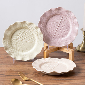 Assiette en céramique <span class=keywords><strong>de</strong></span> style <span class=keywords><strong>cour</strong></span> européenne à texture créative assiettes en céramique bols pour plats et assiettes - Product Image 1