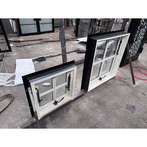 <span class=keywords><strong>Finestre</strong></span> a griglia in acciaio bicolore stile retrò personalizzate con vetri doppi e <span class=keywords><strong>griglie</strong></span> in ferro battuto per applicazioni esterne, apertura fissa - Product Image 2