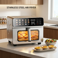 Friteuse à air multifonctionnelle sans huile, grande capacité 8-16L, en acier inoxydable, pour la cuisson domestique, de forme carrée