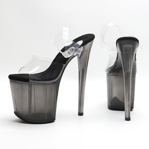 Sandales à talons hauts exotiques pour femmes, plateforme à bout ouvert, sangle de cheville, chaussures de <span class=keywords><strong>pole</strong></span> <span class=keywords><strong>dance</strong></span>, 20 cm / 8 pouces, PVC - Product Image 3