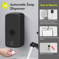 Distributeur de savon automatique mural 1000ML pompe de pulvérisation de mousse sans contact pour salle de bain toilette matériau à induction ABS pour hôtels