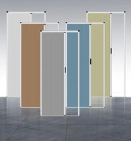 Stores pliants modernes pour portes et fenêtres coulissantes, en aluminium et tissu non-tissé alvéolé, rétractables