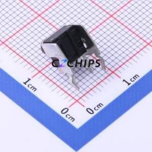 TC-6615-8-260G Tactile Switch Bent Lead Through Hole-4P,6x6mm Switch Single Pole Single Throw Round Button 2.6N Right Angle - Product Image 2