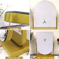 Miroir de maquillage LED de bureau avec 13 ampoules, 360° °   Miroir de maquillage rotatif pour table de toilette et chambre à coucher
