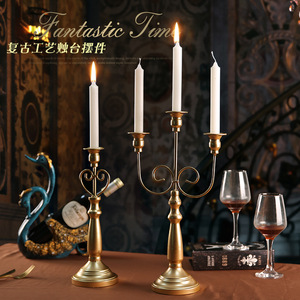 Mystic Arts European Retro Iron Candlestick <b>Set</b> For Home Wedding Decoration Nordic Style Ornament - Product Image 1