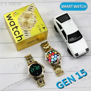 New Model Gen 15 Smart Watch Luxury Sparkling Diamond Watch Gen15 Big Screen BT Call Long Barrery Life Watch Ultra 15