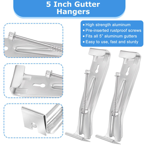 5 İnç K-tipi Oluk Askıları Özelleştirilmiş Alüminyum Çelik Yüksek Kaliteli Çatı Drenaj Sistemi Yağmur Olukları - Product Image 3