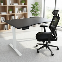 Cadre de bureau électrique réglable en hauteur à moteur unique et 2 niveaux, base de bureau ergonomique en métal pour position assise ou debout