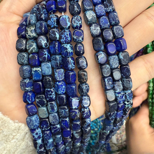 6*8Mm Không Thường Xuyên Hình Chữ Nhật Đầy Màu Sắc Imperial Jasper Đá Hạt <span class=keywords><strong>Cube</strong></span> Hình Chữa Bệnh Đá Quý Để Làm Đồ Trang Sức - Product Image 4