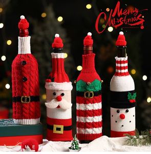 Christmas <b>Red</b> Wine Bottle Cover Sleeve Bags Knitted Wool <b>Belt</b> Elderly Xmas Table Kitchen Decor Ornament Gifts - Product Image 6