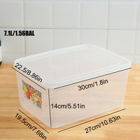 Conteneurs de stockage alimentaire en plastique de haute qualité avec couvercles 5L 6L 7L Grand boîte de rangement transparente pour fruits et légumes de cuisine