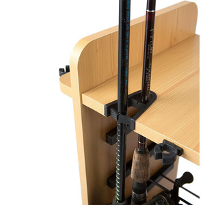 <span class=keywords><strong>Support</strong></span> de canne à pêche en <span class=keywords><strong>bois</strong></span> à montage mural pour l'organisation - Product Image 3