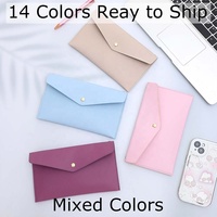 Yihe Nouvellement Meilleure Vente 10 Couleurs Galet En Cuir Cash Bag Pouch Portefeuille avec Bracelet Disponible pour Onglet Enveloppes avec Budget