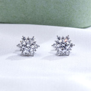 Pendientes de Diamantes de Oro Blanco de 9K con 0.3ct cada uno, E VS1, para Mujer, Joyería Messi MSE-322 - Product Image 1