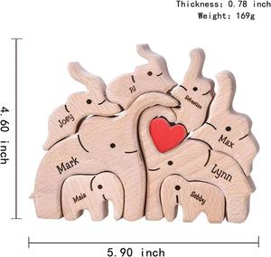 Ensemble de puzzles familiaux en <span class=keywords><strong>bois</strong></span> chaud, sculptures en <span class=keywords><strong>bois</strong></span> <span class=keywords><strong>massif</strong></span>, artisanat, décorations d'intérieur, objets de décoration, cadeaux commémoratifs de festival - Product Image 2