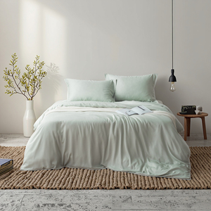 工場OEM 4枚組 カスタマイズされたロゴ 竹シーツ 卸売 カスタムカラー 家庭用 300TC ソリッド 100% 竹ビスコース 抗ピリング加工 - Product Image 5