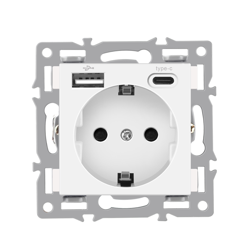 Prise UE avec USB + Type C
