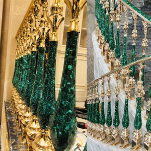 ราวบันไดหินมาลาไคต์ธรรมชาติสุดหรูสำหรับบันได ราวบันไดหินอาเกตสีเขียว - Product Image 3