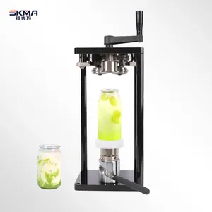 Professal Easy To Operate Royary Can Sealer Machine Pet Plastic Manual Cans Seamer For Bubble Tea Juice Coffee Beverage