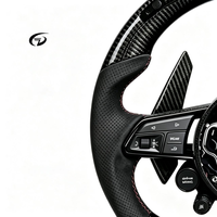 Volant en cuir et fibre de carbone avec LED compatible avec Audi TT R8 TTRS TTS MK2 MK3 RS7 RS6 RS5 RS4 RS3 S3 S4 S5 S6 S7 A4 A6