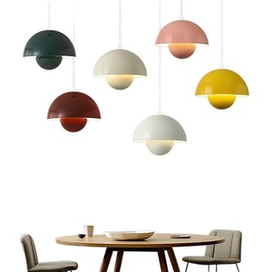 Lampe suspendue moderne minimaliste rétro en forme de bourgeon de fleur, luminaire suspendu en métal, couleur crème, 16W, pour restaurant, <span class=keywords><strong>bar</strong></span>, chambre à coucher - Product Image 1