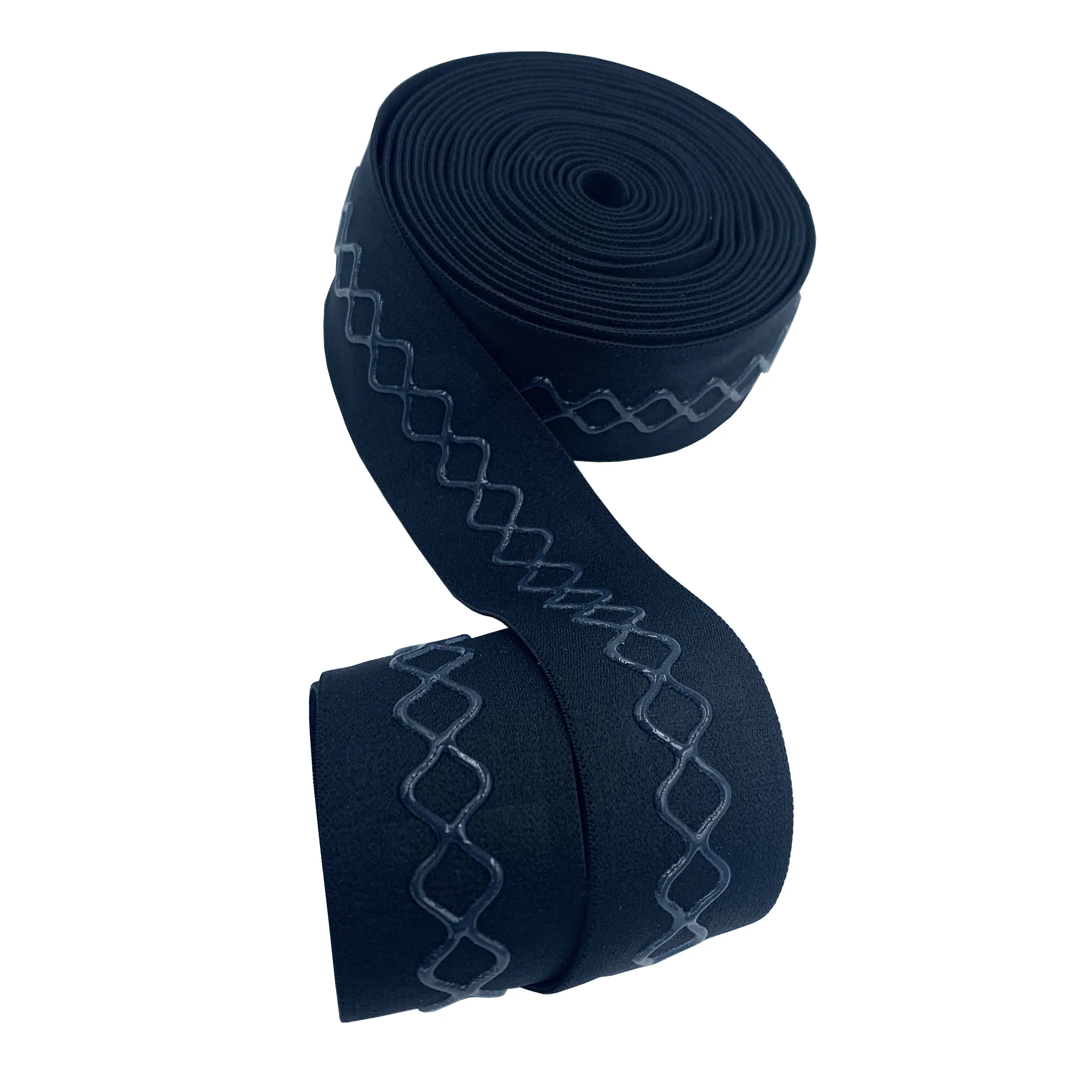 Karet lembut sabuk elastis anti-selip silikon hitam elastis Gripper Band celana pita peregangan