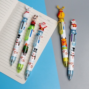 Stylo bille créatif 6 couleurs de Noël, en plastique, à pression, pour étudiants, journal des enfants, événement, cadeau de vacances, marque FR - Product Image 4