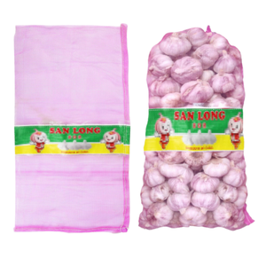 Sacs tissés transparents avec bords roses - Robustes pour le stockage et le transport des agrumes à l'agriculture - Product Image 1