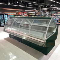 Vitrine Réfrigérée de Boucherie Économe en Énergie de 1.5m, Présentoir Réfrigéré pour Supermarché