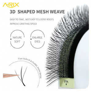 Extensiones de Pestañas A-RIX Serie Flower Fairy 3W Clover W Shape, Color Negro Mate, Doble Punta, Fibra Fina y Suave, Volumen 3D, Pestañas Individuales - Product Image 1