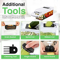 Outil de cuisine multifonctionnel professionnel en acier inoxydable écologique, coupe-légumes à double usage, trancheuse, hachoir
