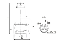 Pompe à eaux usées en acier inoxydable C-A-S-P-B