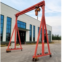 Grue à portique mobile électrique/manuelle sans rail de 0,5T/1T/1,5T/2T avec roues pour le levage avec palan électrique, petite grue d'intérieur