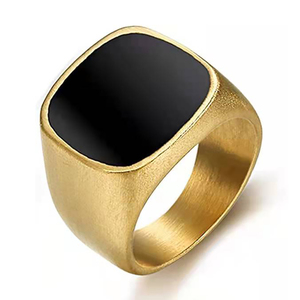 Signet <strong>Ring</strong> Stainless Steel Biker Championship <strong>Rings</strong> for Men Women Ideal Gift for <strong>Dad</strong> &amp; Boyfriend Size 7-12 Silver <strong>Gold</strong> Black - Product Image 4