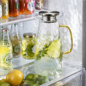 Carafe en verre de <span class=keywords><strong>2</strong></span> L/68 oz avec couvercle et poignée, résistante à la chaleur, en borosilicate, pour boissons chaudes ou froides, thé glacé, limonade - Product Image 6