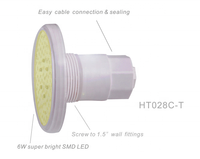 HT028C-P-T à LED IP68 Lumière sous-marine Lumières de piscine à LED pour piscine PC 12 Par 56 Spot de piscine ultra mince 80mm 100