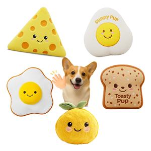Yeni tasarım çevre dostu geri dönüşümlü kadife köpek oyuncak gıda simülasyon Hamburger & patates kızartması Bite dayanıklı gıcırtılı köpek oyuncak - Product Image 2
