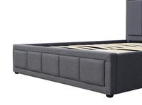 Nouveau design de lit double de rangement rembourré en lin gris foncé de haute qualité