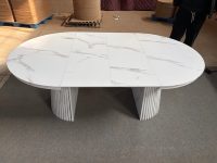 Table à manger extensible et pliable en bois moderne avec pieds en métal, 6 places, aucun assemblage requis