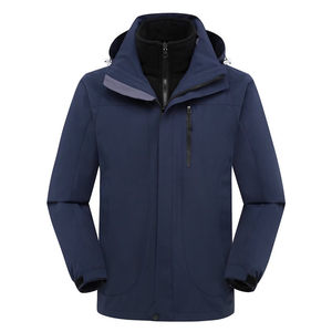 Veste coupe-vent 3-en-1 pour homme avec doublure polaire épaissie pour vêtements de travail en extérieur, impression de logo personnalisée - Product Image 3