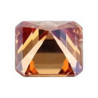 Bague à face carrée chanfreinée sculptée en moissanite rouge grenade créée en laboratoire, certifiée Aschel CAL