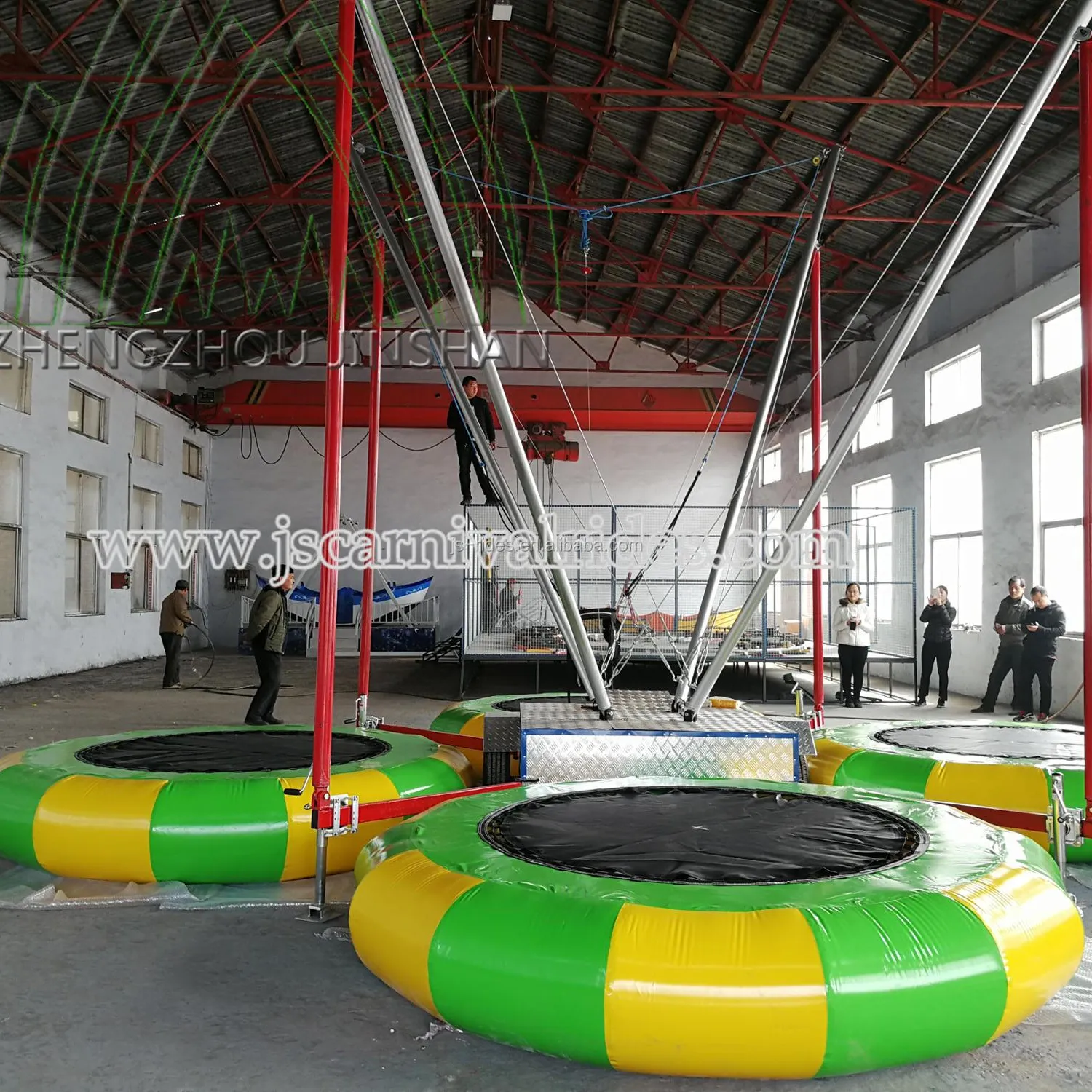 बिक्री के लिए आउटडोर inflatable कूद बंजी एकल व्यक्ति बंजी trampoline