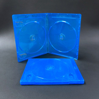Boîtier de rangement double disque 14 mm en PP bleu personnalisé pour jeux Blu-ray DVD, coque de protection pour supports multimédia PS4 PS5